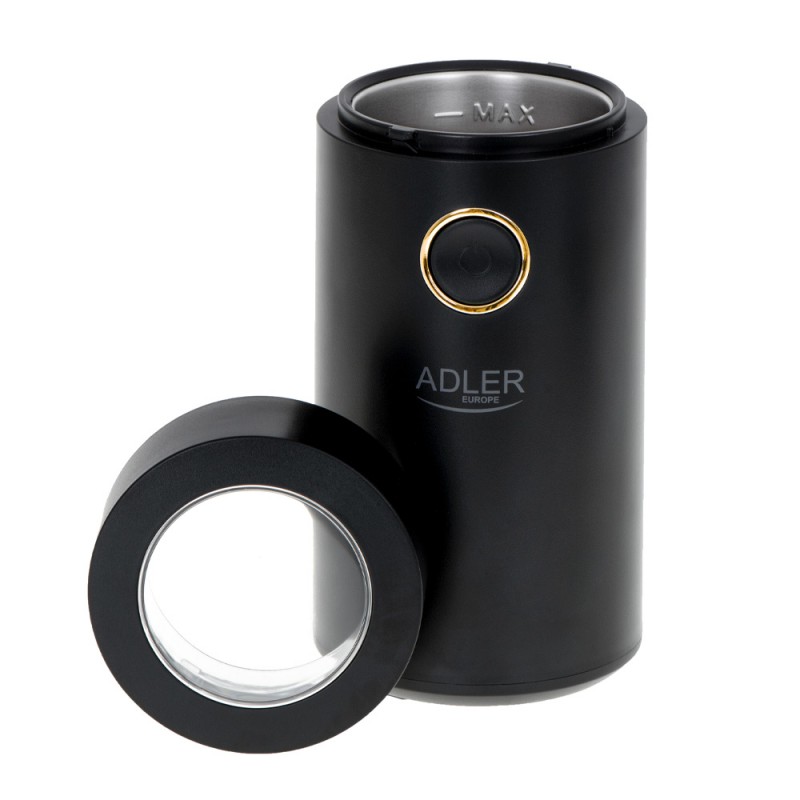 ADLER AD-4446BG Μύλος καφέ 150W Μαύρο/ Χρυσό ADLER AD-4446BG Μύλος καφέ 150W Μαύρο/ Χρυσό